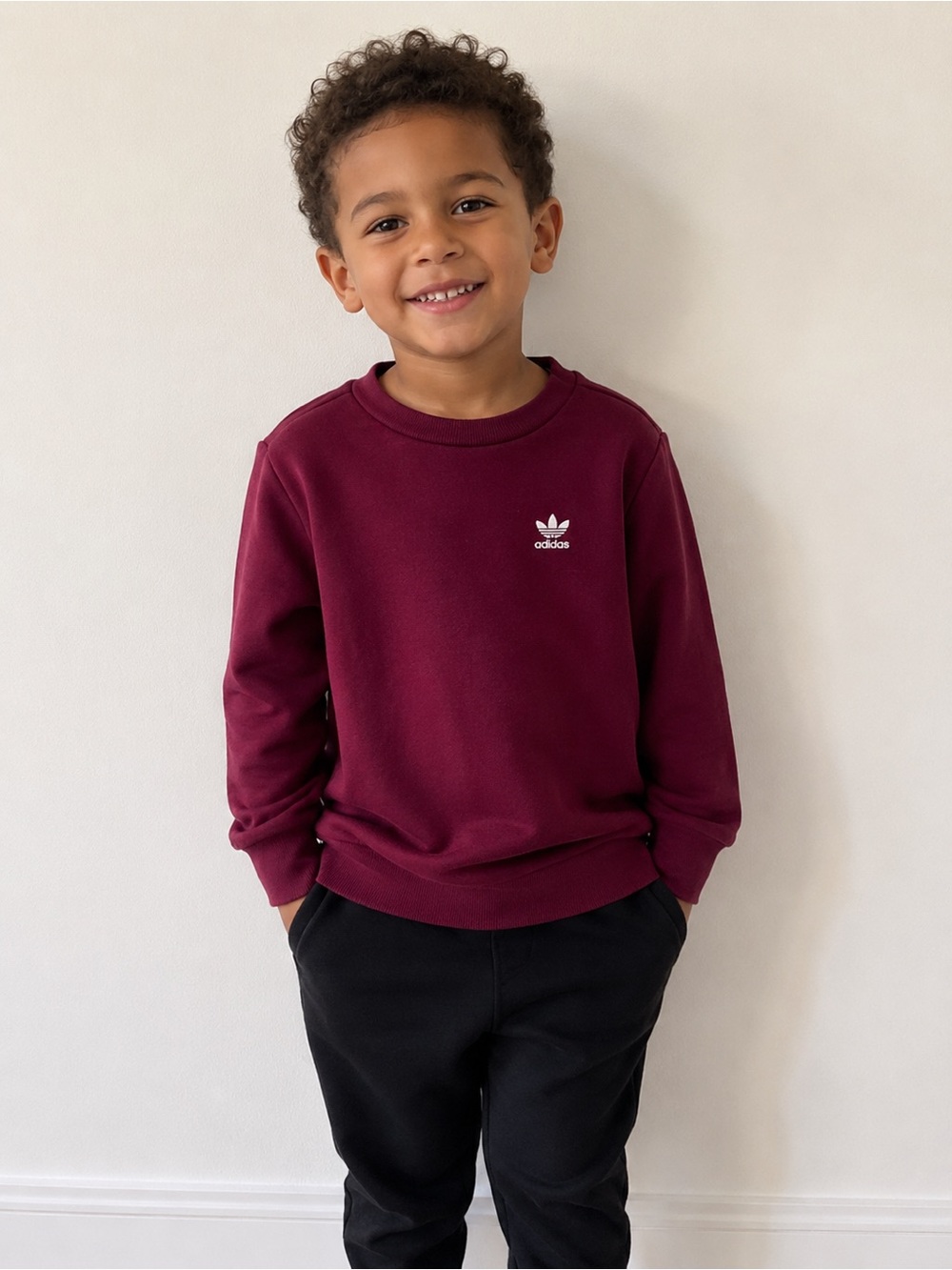 adidas Originals Burgundy Crewneck Sweatshirt Size 5–6 Years